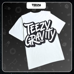 Mặt sau áo phông Teezy Gravity TZ001 trắng